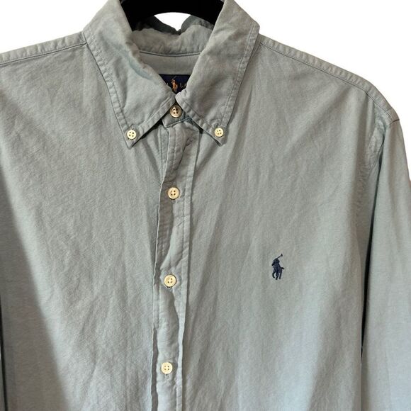 Revolve Polo Ralph Lauren Blue Collared Chambray Casual Button Down Shirt - Picture 2 of 6
